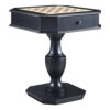 13022026698f19477feb8.jpeg Susy 28 Inch Wood Reversible Board Game Table with Pedestal Stand, Black