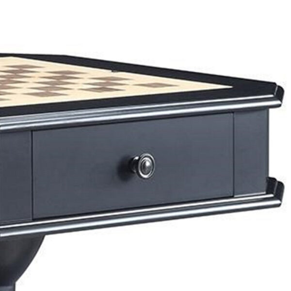 13022026698f19495800d.jpeg Susy 28 Inch Wood Reversible Board Game Table with Pedestal Stand, Black