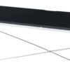 13022026698f196622261.jpeg Mayo 47 Inch Rectangular Desk Console Table, Crossed Bars, Black, Chrome
