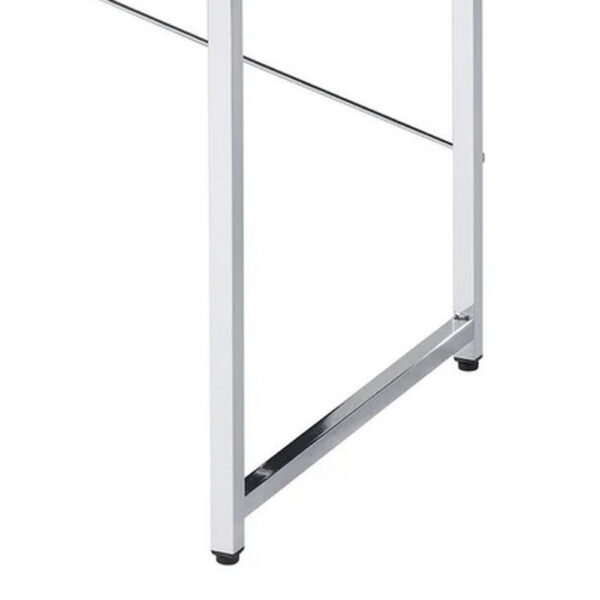 13022026698f196797072.jpeg Mayo 47 Inch Rectangular Desk Console Table, Crossed Bars, Black, Chrome