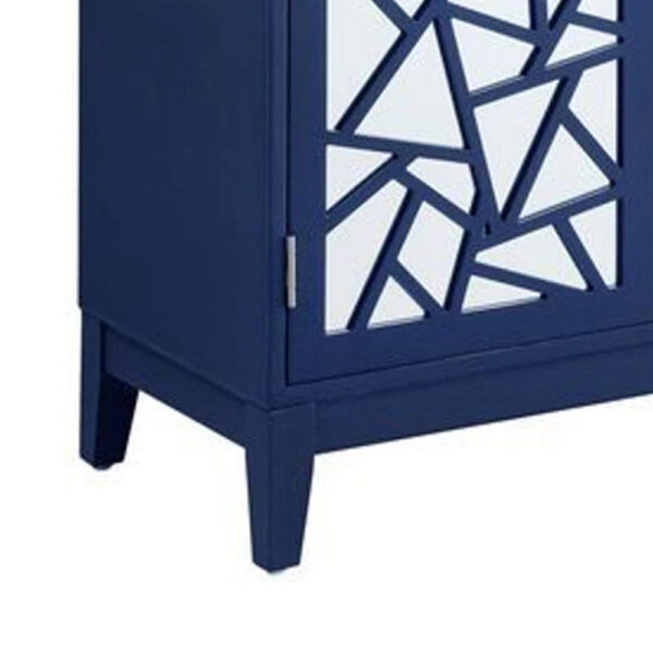 33 Inch 2 Door Mirrored Console Sideboard Cabinet with Shelf, Blue