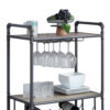 Wine Bottle Rack with 2 Tier Shelves and Metal Frame, Gray