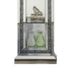 Grandfather Clock with 4 Compartments and Mirror Frame, Silver