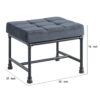 13022026698f1a05577f9.jpeg Ottoman with Tufted Velvet Seat and Metal Frame, Gray