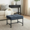 13022026698f1a08befe5.jpeg Ottoman with Tufted Velvet Seat and Metal Frame, Gray