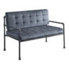 Loveseat with Tufted Velvet Seat and Metal Frame, Gray