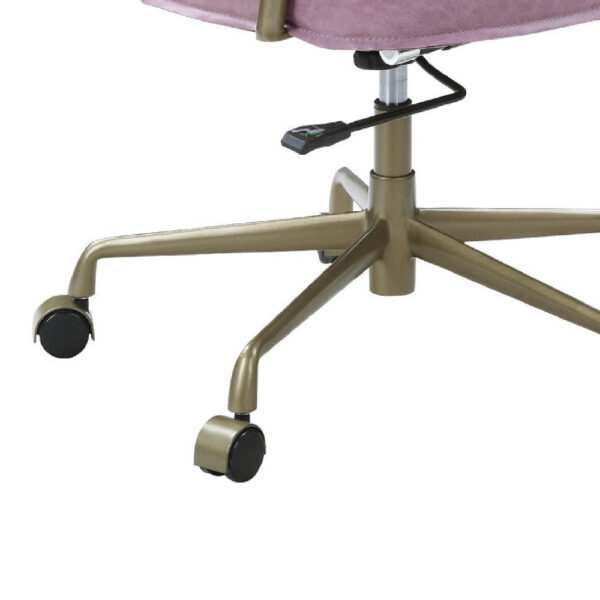 13022026698f1a27813c3.jpeg Office Chair with Leather Seat and Button Tufted Back, Pink