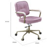 13022026698f1a28aa350.jpeg Office Chair with Leather Seat and Button Tufted Back, Pink