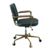 13022026698f1a3e39658.jpeg Office Chair with Leather Seat and Button Tufted Back, Green