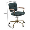 13022026698f1a403e216.jpeg Office Chair with Leather Seat and Button Tufted Back, Green