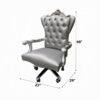13022026698f1a4a23233.jpeg Office Chair with Leatherette Seat and Crowned Back, Silver