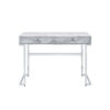 Writing Desk with 2 Drawers and Faux Marble Top, Gray