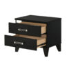 Nightstand with 2 Drawers and Metal Trim, Black