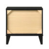 Nightstand with 2 Drawers and Metal Trim, Black