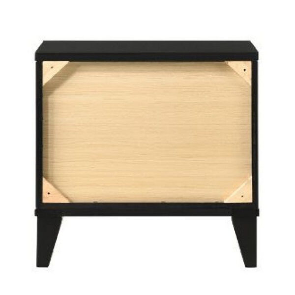 Nightstand with 2 Drawers and Metal Trim, Black