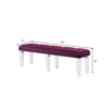 Accent Bench with Tufted Velvet Seat and Mirrored Legs, Purple