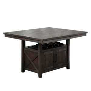 13022026698f1a835d22d.jpeg Wooden Counter Height Table with Cabinet and Butterfly Leaf, Gray