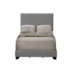 13022026698f1a8fa2069.jpeg Queen Size Bed with Fabric Upholstery and Nailhead Accent, Gray