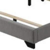 13022026698f1a946d8dc.jpeg Queen Size Bed with Fabric Upholstery and Nailhead Accent, Gray