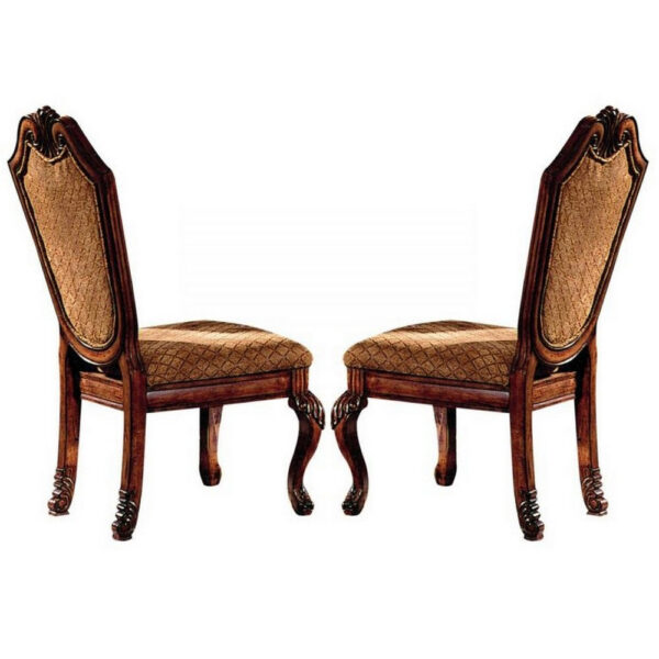 13022026698f1a998a712.jpeg Side Chair with Fabric Seat and Crown Top, Set of 2, Brown