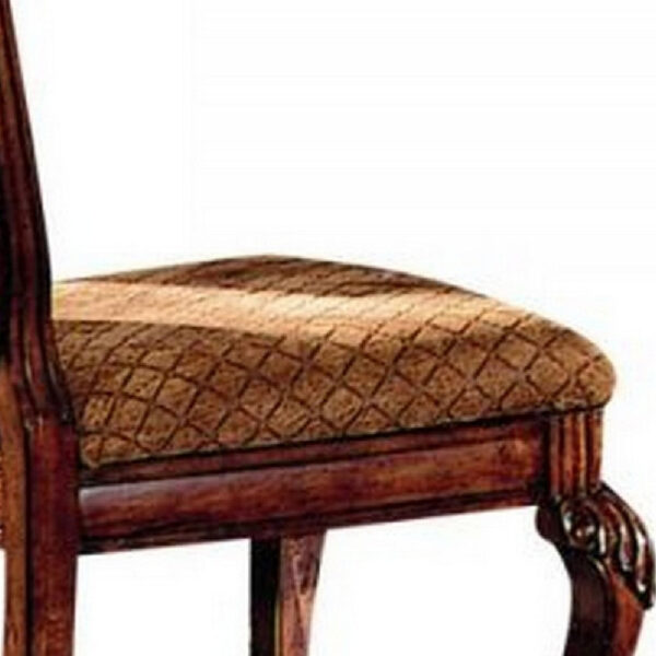 13022026698f1a9d09522.jpeg Side Chair with Fabric Seat and Crown Top, Set of 2, Brown