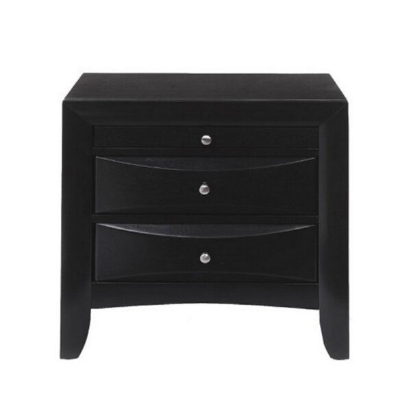 Contemporary 2 Drawer Wood Nightstand By Ireland , Black