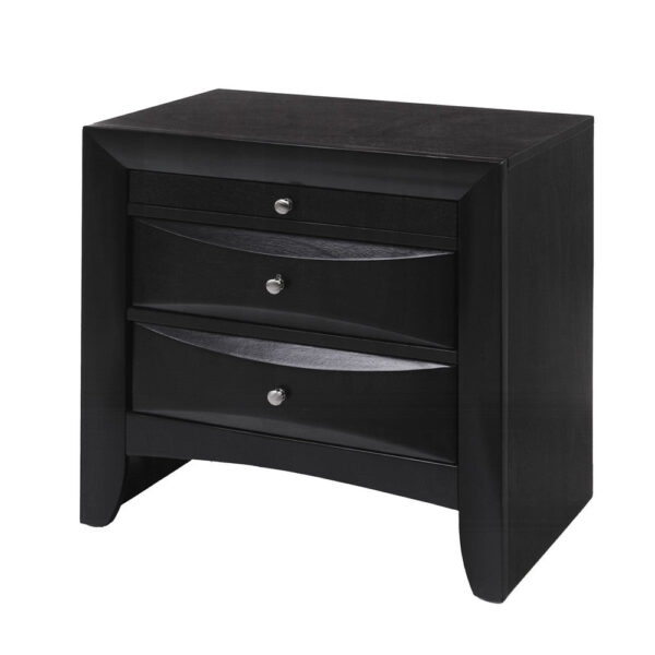 Contemporary 2 Drawer Wood Nightstand By Ireland , Black