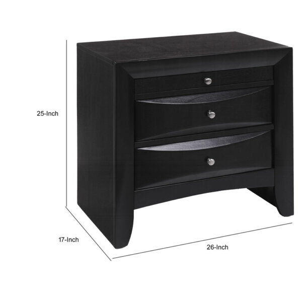Contemporary 2 Drawer Wood Nightstand By Ireland , Black