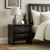 Contemporary 2 Drawer Wood Nightstand By Ireland , Black