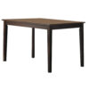 Wooden Dining Table With Tapered Legs, Espresso Brown