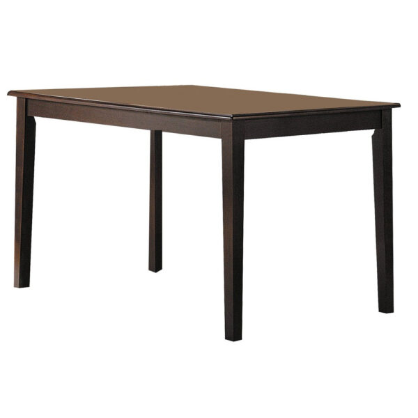 Wooden Dining Table With Tapered Legs, Espresso Brown