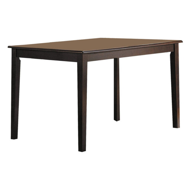 Wooden Dining Table With Tapered Legs, Espresso Brown