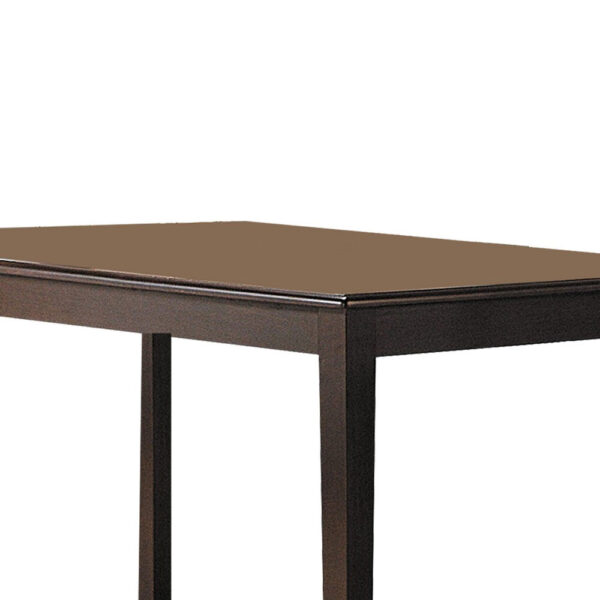 Wooden Dining Table With Tapered Legs, Espresso Brown