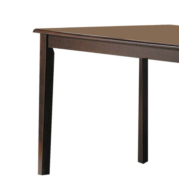 Wooden Dining Table With Tapered Legs, Espresso Brown