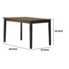 Wooden Dining Table With Tapered Legs, Espresso Brown