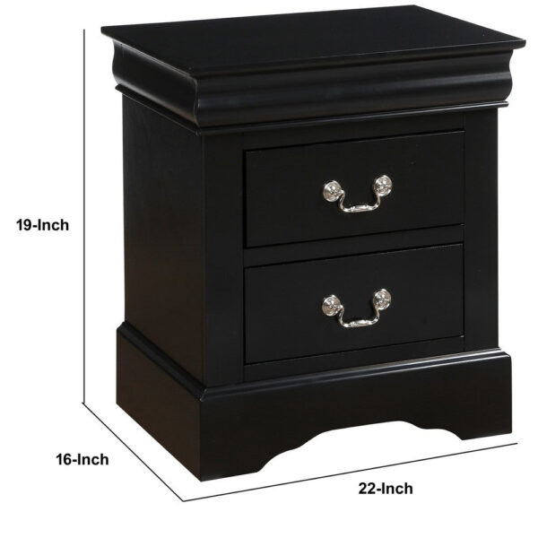 140220266990ed6e337dc.jpeg Traditional 2 Drawers wood Nightstand By Louis Philippe III, Black
