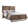87 Inch Rustic Style Wood Queen Bed, Plank Design, Brown