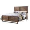87 Inch Rustic Style Wood Queen Bed, Plank Design, Brown