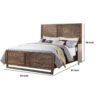 87 Inch Rustic Style Wood Queen Bed, Plank Design, Brown
