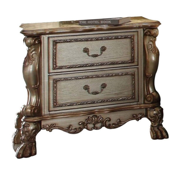 140220266990ed925cf6f.jpeg Wooden Nightstand with Two Drawers, Gold & Bone White