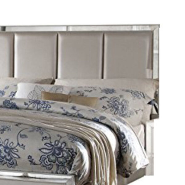 140220266990eda62e206.jpeg Contemporary Style Elegant Queen Size Bed With Padded Headboard, Gold