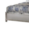 Stylish And Deluxe Queen Size Panel Bed, Silver