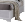 Wooden Twin Size bed with Bracket Legs and Crystal Accented Headboard, White