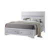 Classy Queen Size Bed With Storage, White