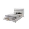 Classy Queen Size Bed With Storage, White
