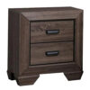 Two Drawer Nightstand With Scalloped Feet In Weathered Gray Grain Finish