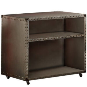 140220266990edda58526.jpeg Rectangular Nightstand With USB Power Dock And Caster Legs In Aluminum Finish