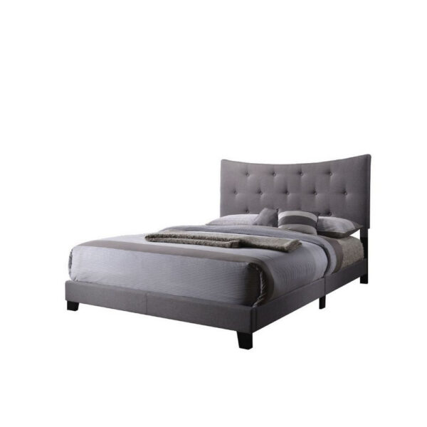 Luxurious Contemporary Style Upholstered Queen Bed, Grey