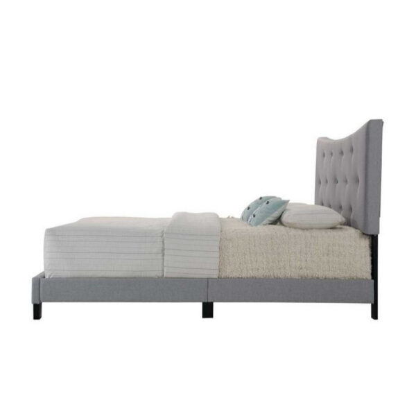 Luxurious Contemporary Style Upholstered Queen Bed, Grey