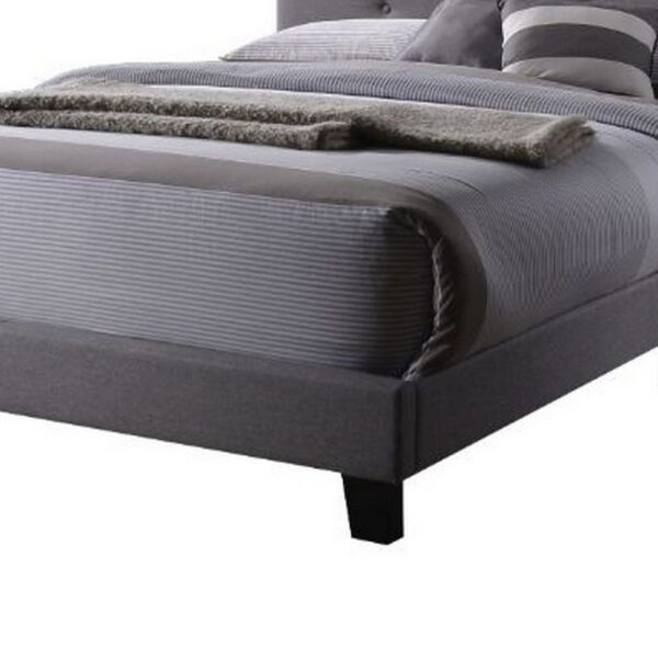 Luxurious Contemporary Style Upholstered Queen Bed, Grey